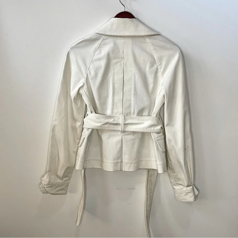 Theory Double Breasted Belted White Jacket - size small - Picture 3 of 12